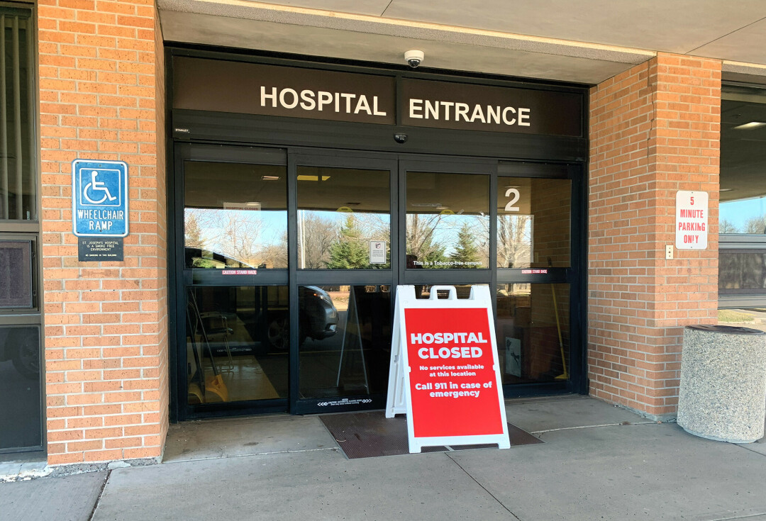 St. Joseph's Hospital in Chippewa Falls, shown here, and Sacred Heart Hospital in Eau Claire were closed in March by Hospital Sisters Health System. (Photo by Tom Giffey)