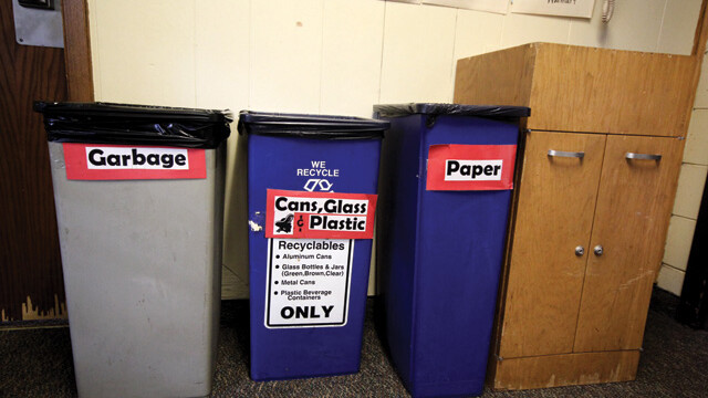 CHOOSE WISELY. Recycling is a staple at UW-Eau Claire’s resident halls.