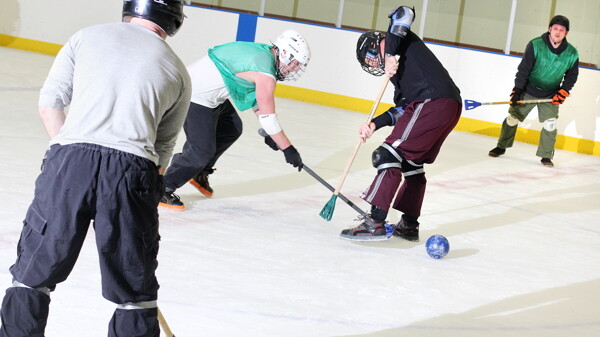 The fierce competition that is broomball takes place on Wednesday nights at Hobbs Ice Arena.