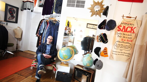 A GOOD OLD-FASHIONED TASTEMAKER: Jon Schemick opened Good & Sturdy Vintage in 2012, his own curated storefront of eclectic vintage clothes and timeless miscellany.