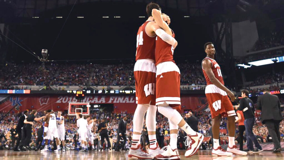 The Wisconsin Badgers were left to console each other after losing to Duke in the NCAA title game April 6.