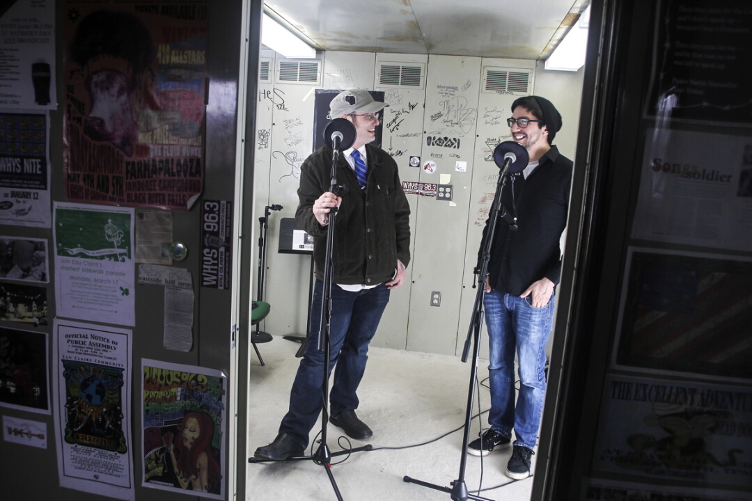 JEANS AND MICROPHONES. Scott Morfitt, left, and Luke Hoppe are the guys behind WHYS-FM’s Local Show.