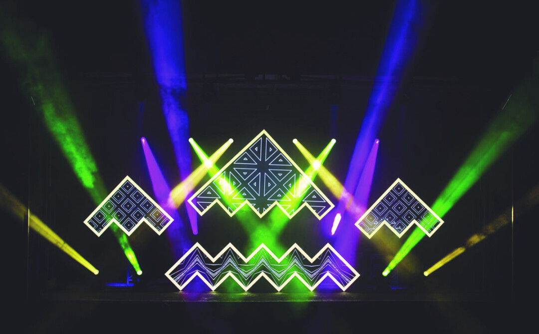 THE STAGE IS SET. Antic Studios designed the main stage for this summer’s SubOctave Music & Camping Festival – an electronic music festival that takes place on a secluded ranch near the small town of Houston, Minn. – using programmable intelligent lights and projection mapping.