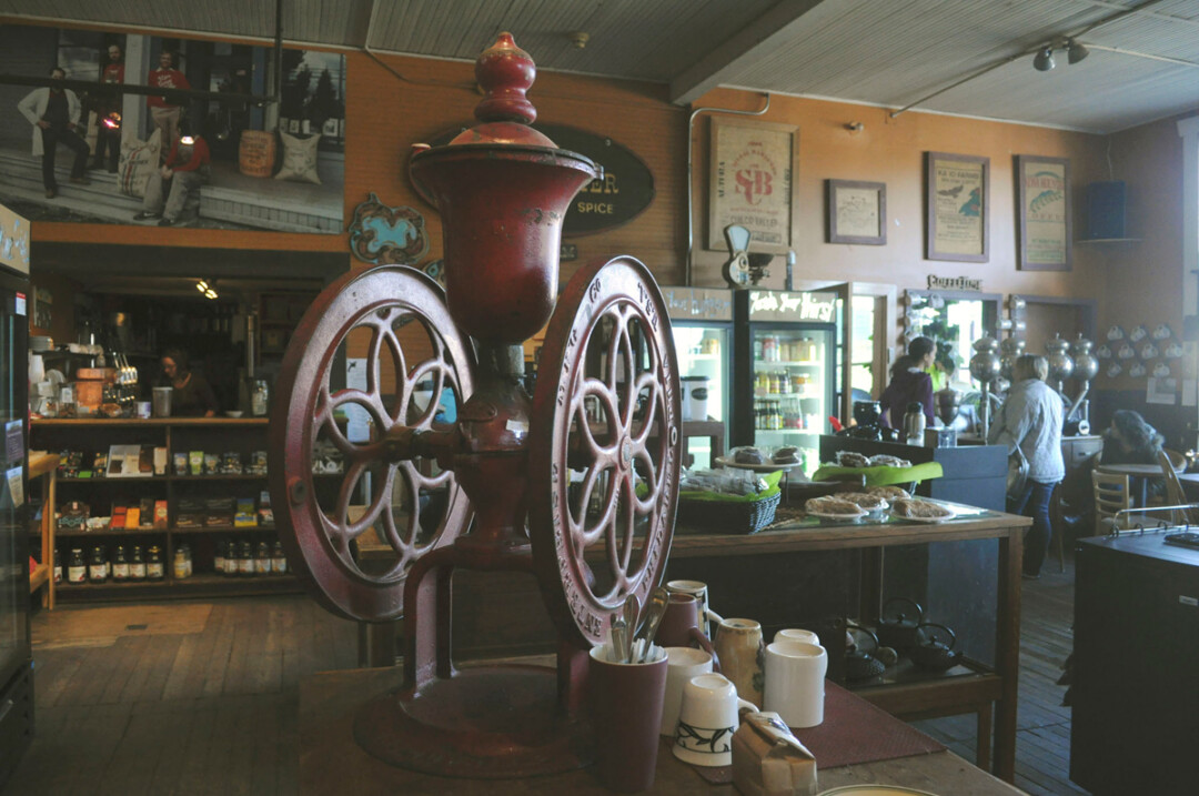 The Vashon Island Coffee Roasterie on Vashon Island, Wash., is located in the building that housed one of  Jim Stewart’s original Wet Whisker coffee shops. He no longer owns the building, but it still holds memorabilia from his long coffee career.
