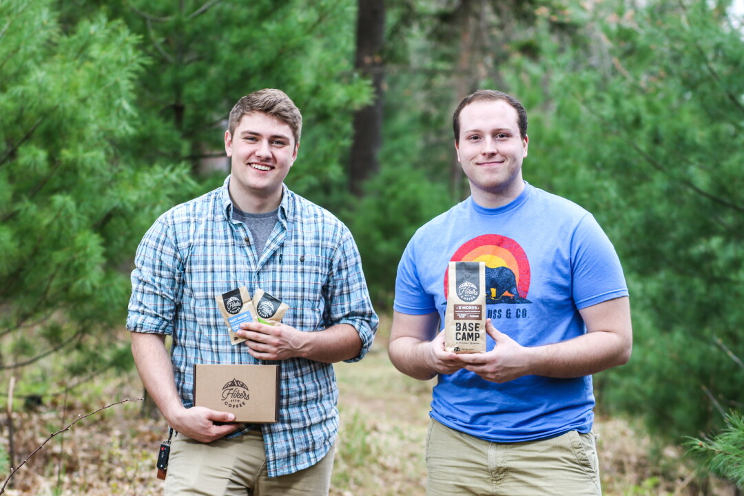 LACE UP YOUR BOOTS FOR A JAVA-FUELED ADVENTURE. Bob Christopher, left, and Zach Pecha are the creators of Hikers Brew Coffee, a line of gourmet coffees with lightweight, earth-friendly packaging.