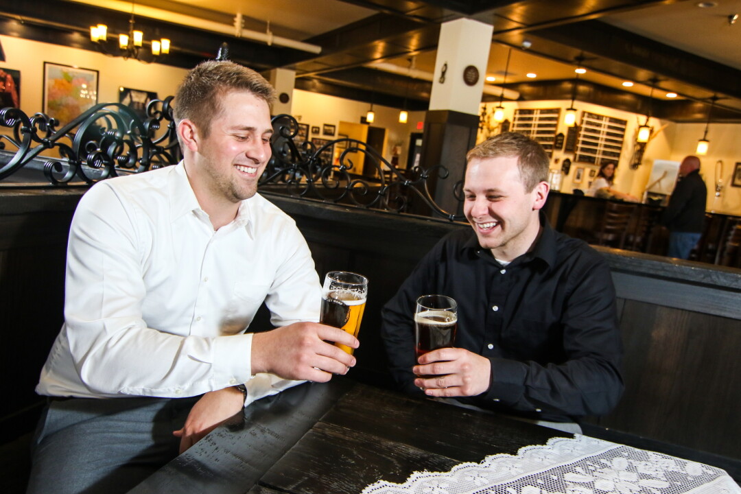 Launching in June, Eau Claire Brew Hop will be the area’s the first craft brewery, distillery, and winery tour service in the area. Above: Owners Brandon Felce and Tyler Koxlien.