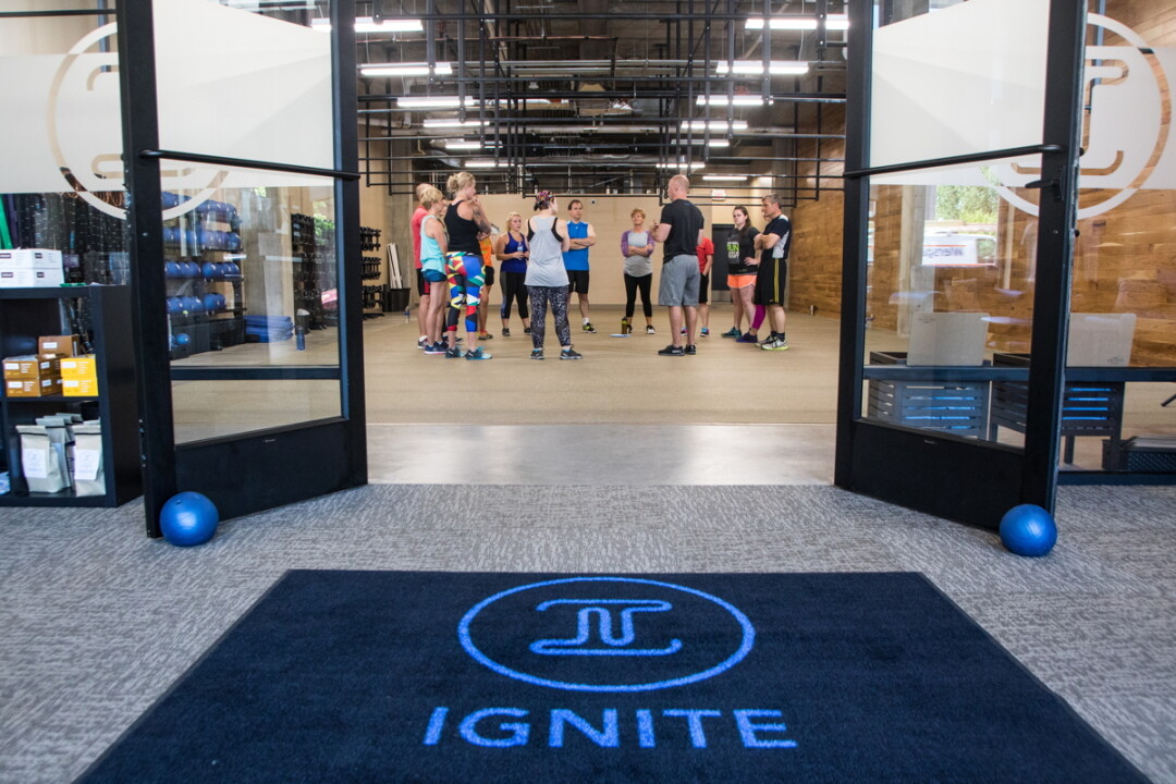 IGNITE, A NEW EXERCISE FACILITY OPENED IN DOWNTOWN EAU CLAIRE’S HAYMARKET LANDING BY THE OWNERS OF FITELITE, OFFERS HOUR-LONG FUNCTIONAL FITNESS WORKOUTS THAT USE MINIMAL EQUIPMENT.