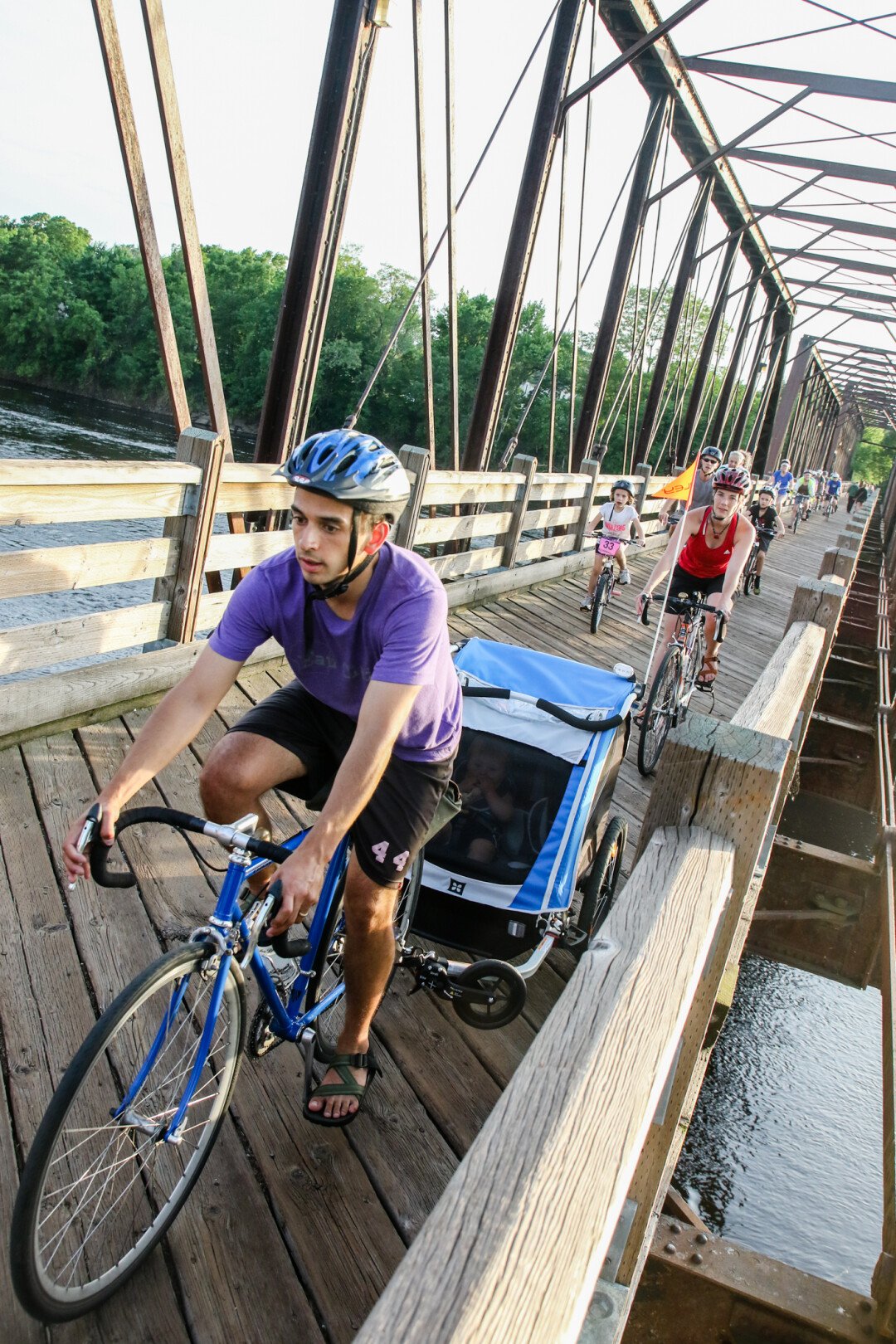 A WHEELIE GOOD TIME. Part of Bike Week 2017, “Bikes, Bridges, & Brews” brought together bike lovers June 10 for a ride over some of Eau Claire’s most beautiful bridges with stops at local breweries.