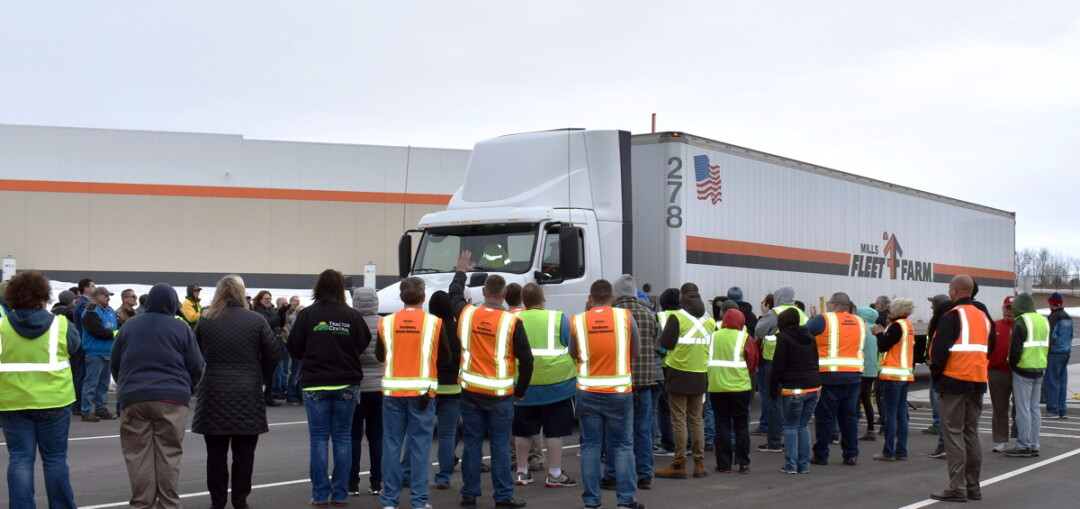 ABOVE: The Chippewa County Economic Development Corporation was on hand in March to celebrate the first shipment to depart the new Fleet Farm Distribution Center at the Lake Wissota Business Park.