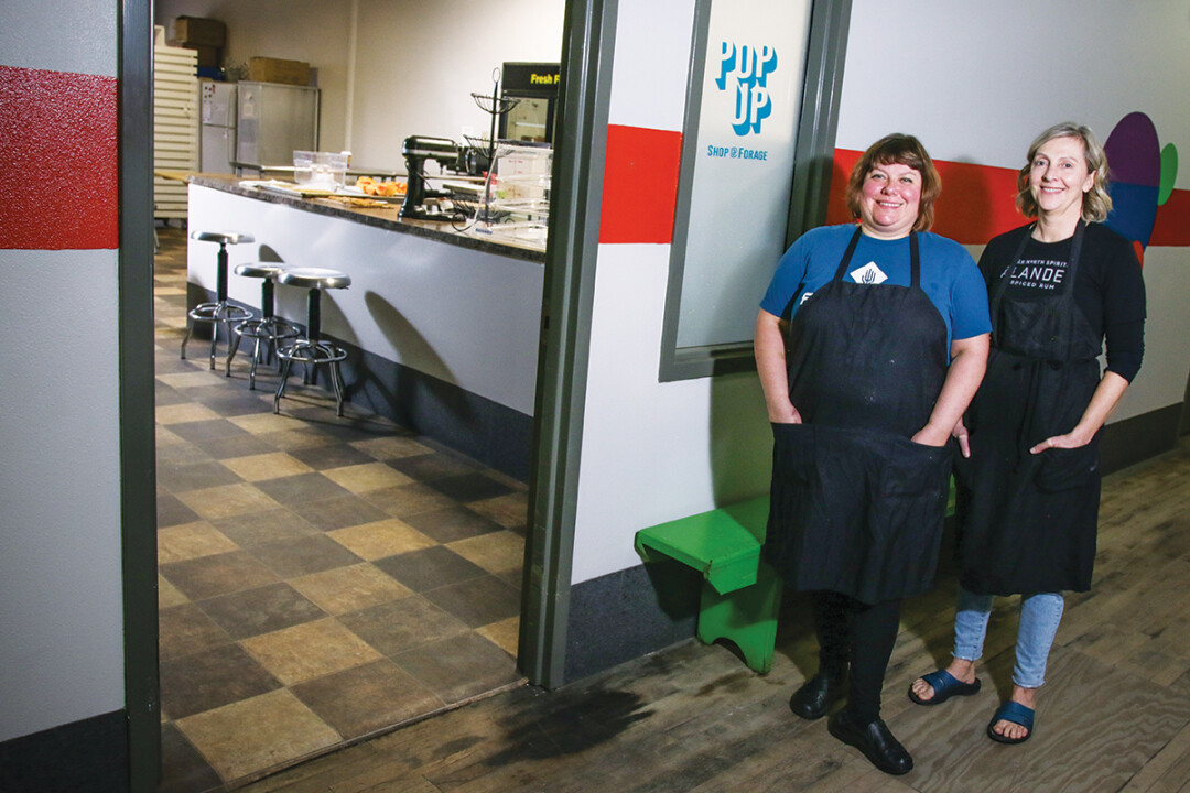 POPPING OFF. Tucked inside Banbury Place’s Building 13, Forage EC is a commercial kitchen, workshop space, and event venue. Owners Michelle Thiede and Kristen Dexter have recently expanded Forage to 3,000 square feet.