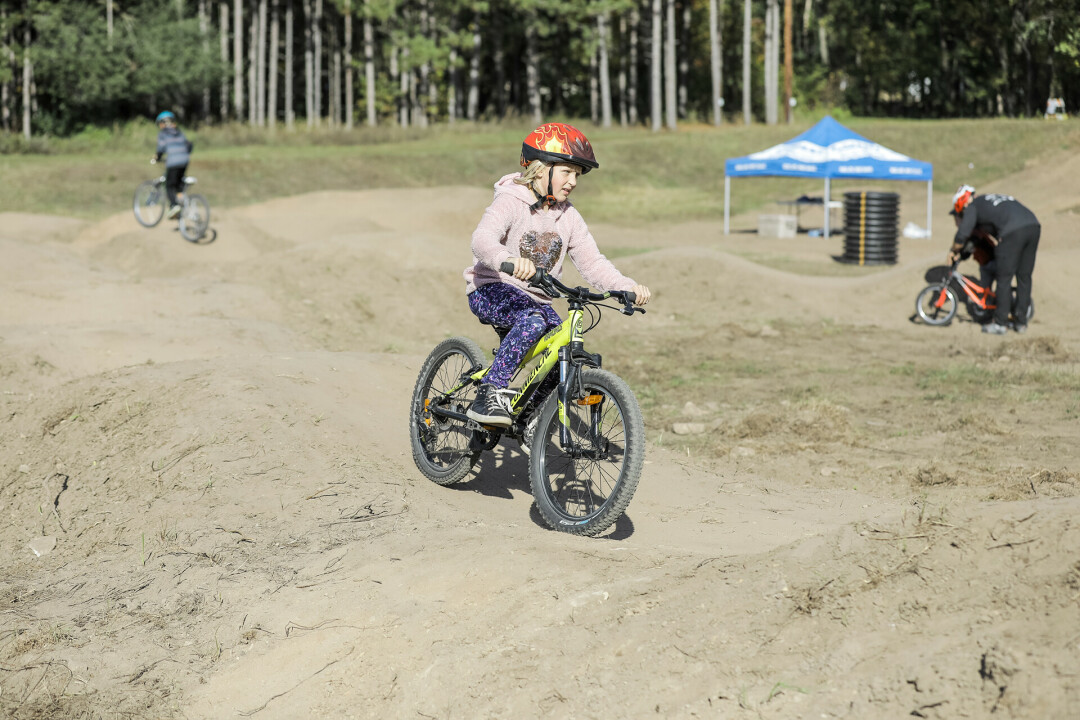 GAINING MOMENTUM. Though the Pinehurst Park pump track has reached completion, it will get asphalt pavement and a potential expansion next year.