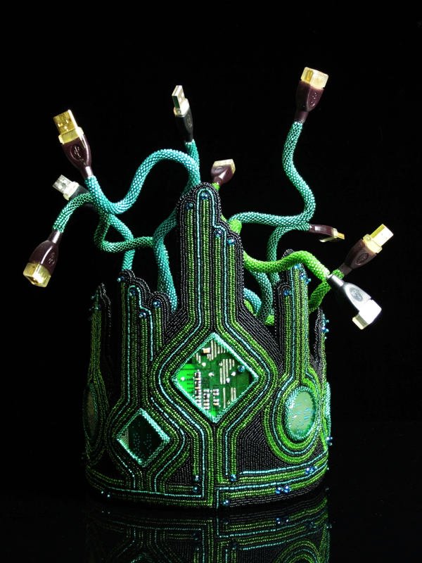 Beadwork artist Brenda Brousseau’s exhibit goes up at the library on Nov. 30.