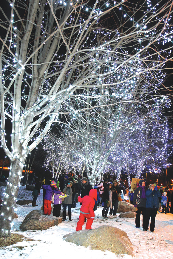 A LIGHT BRIGHT FOR CHRISTMASTIME. On Thursday, Dec. 4, a host of locals gathered in Phoenix Park to see the lighting of the downtown Eau Claire park’s majestic new winter tree lights.
