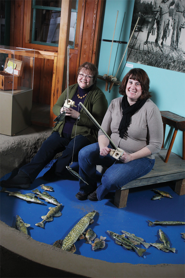 McLeod and Bunke enjoy one of the museum's exhibits.