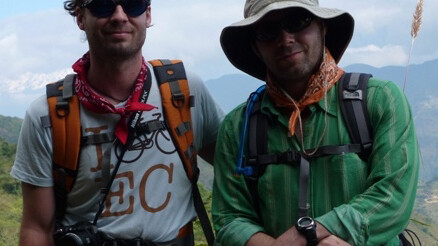 Shawn and his brother Joe on a hike thru Nepal.