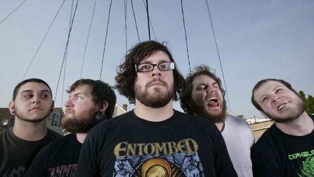 The members of Michigan deathcore band The Black Dahlia Murder just being silly, as usual. Except of course when they're deathcore-ing