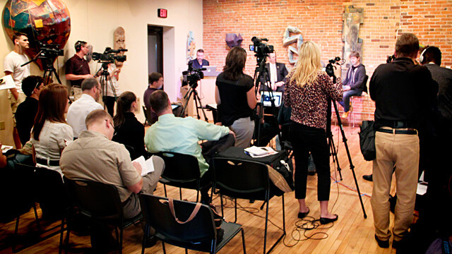 Thursday's press conference at the Volume One Gallery (Sept. 19).