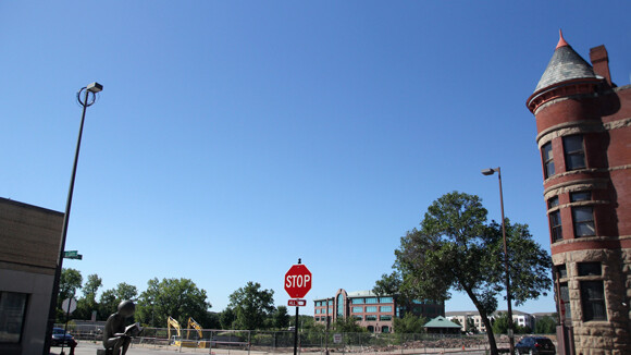 A look at the recently cleared land on South Barstow Street which would eventually hold the Confluence Project.