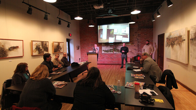 Meeting in the Volume One Gallery, the Wisconsin Economic Development Corp. talked with a group of local entrepreneurs.