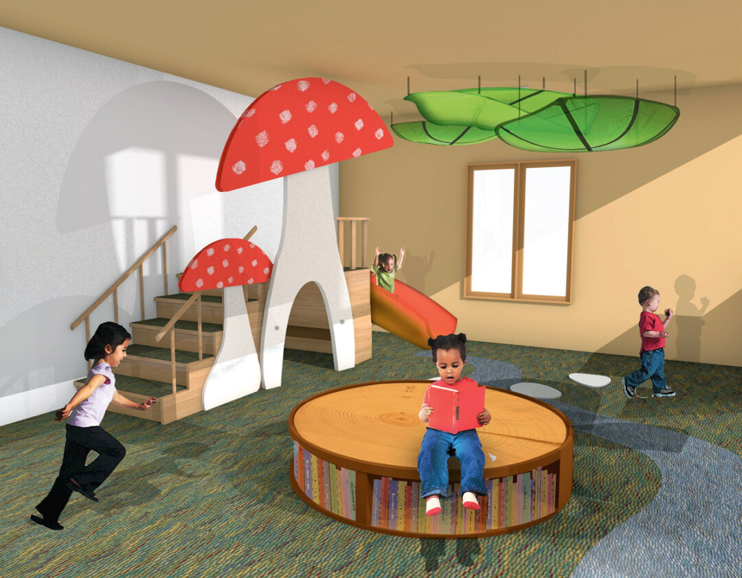 THIS CONCEPTUAL DRAWING SHOWS WHAT PART OF THE DISCOVERY ROOM AT BEAVER CREEK RESERVE WILL LOOK LIKE AFTER UPCOMING REMODELING.
