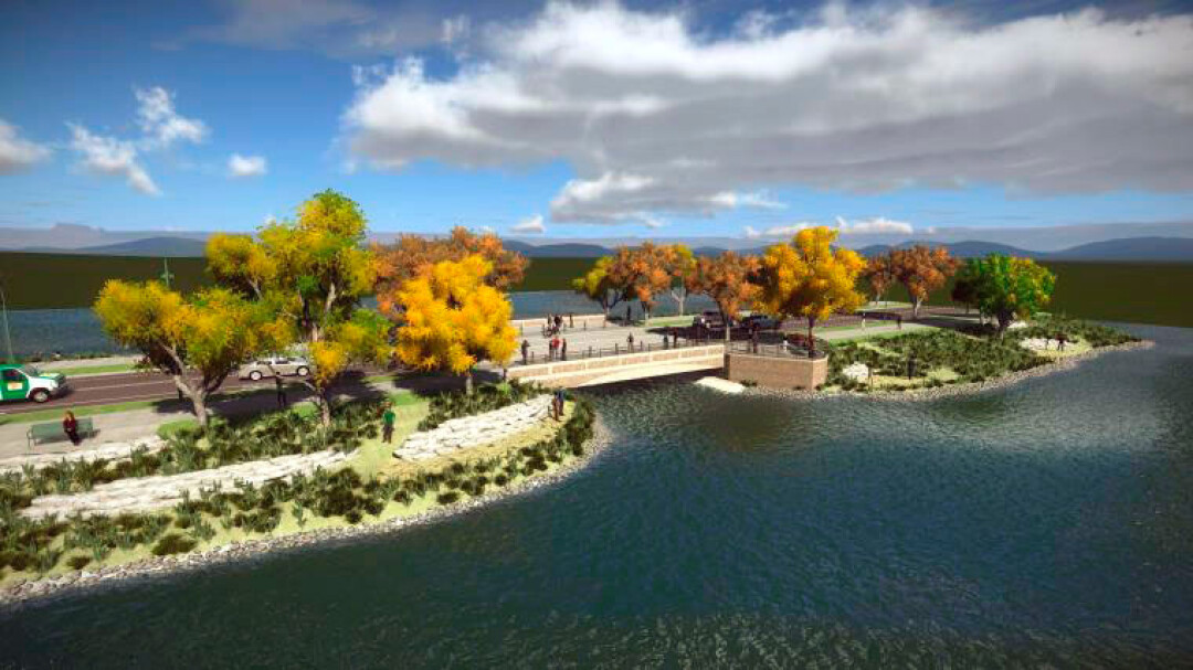 Concept art for a new causeway into Carson Park