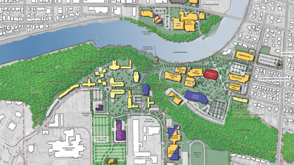 An map of what the UWEC campus could look like in 20 years, assuming the entirety of their master plan comes to fruition. Check out a high-res map.