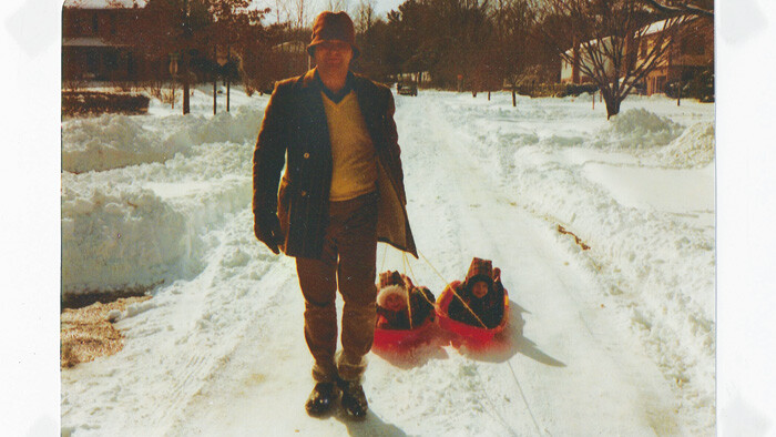 V1 Writer Katie Venit and her twin sister go sledding thanks to Dad.