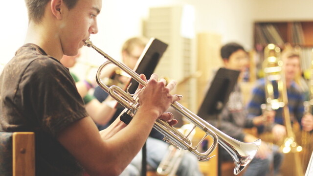 A Chippewa Valley YOUTH SYMPHONY MEMBER TOOTS HIS OWN HORN. Young musicians may one day be in the Chippewa Valley Youth Symphony for grades 7-12.