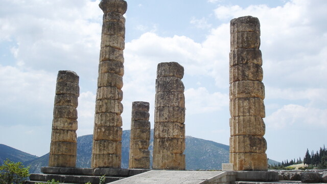 The temple of Apollo at Delphi could use some fixing up.