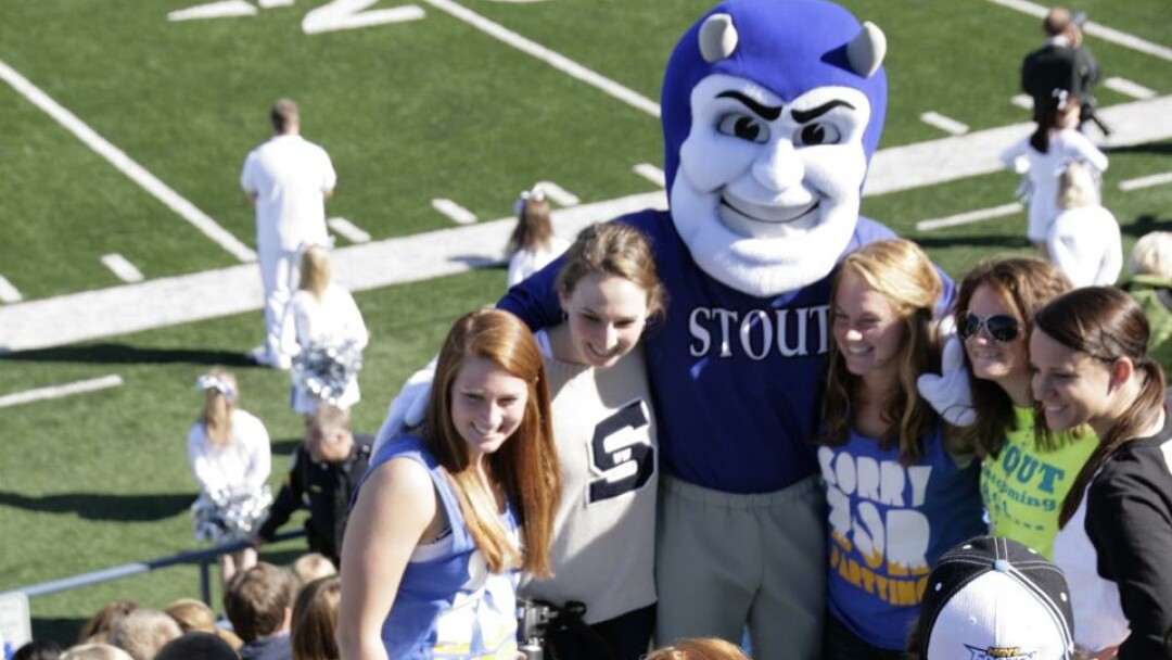 Can you spot Stout's new mascot?