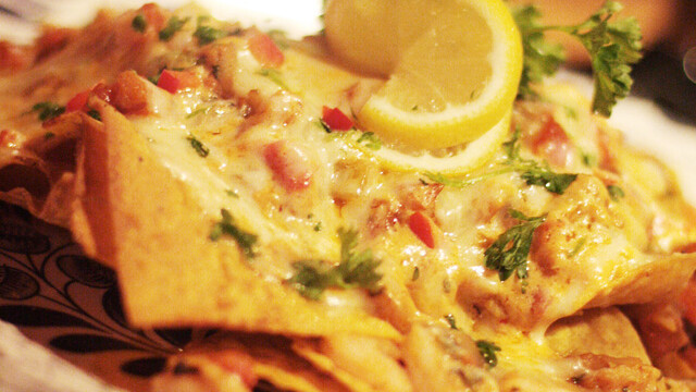 The Seafood Nachos at Manny’s in Eau Claire, a popular eatery amongst local restauranteurs.