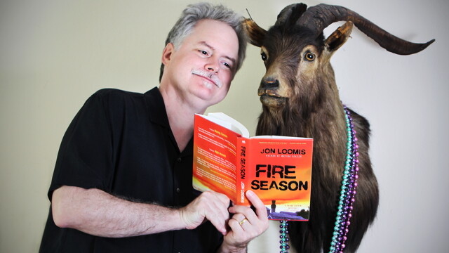 LOCAL WRTER JON LOOMIS WON’T PUBLISH ANYTHING UNTIL HIS “SPECIAL EDITOR” HAS A LOOK. Fire Season is the UWEC professor’s third mystery novel.
