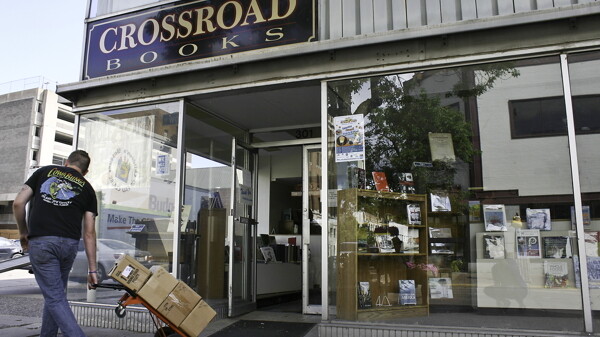 Within the past few months, a number of downtown shops have found new homes or have closed – either indefinitely or very definitely. Above: Crossroad Books moves to its new location in Hamilton Square.