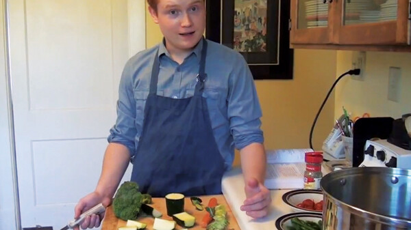 “... AND ONCE YOU CHOP THESE UP, YOU MAKE THE FOOD.” Eighteen-year-old Eau Claire chef Joe Luginbill has been simmering up success. His YouTube-based cooking show “Joe’s Kitchen” has been racking up millions of views, and he’s grabbed the attention of Martha Stewart and Cooking Teens Magazine.