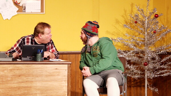 “I TOLD YOU NOT TO PUT TOO MUCH GLITTER ON THE TREE!” The locally produced and written comedy Mr. Christmas runs at Fanny Hill through January 13.