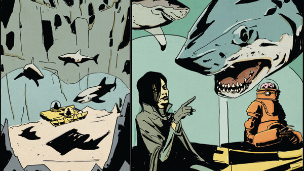 IS IT SHARK WEEK ALREADY? Art by Steve Kurth is part of the upcoming Comics, Models and More exhibit.