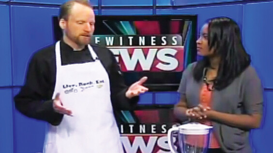 Nick Prueher as a fictional TV chef named Chef Keith. On a real news program.