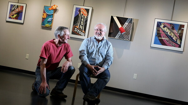 NOT PICTURED: GEORGE AND RINGO. John Qualheim and Paul Cyr, who worked together for 25 years at at Greendoor Graphics & Advertising, have collaborated on a new exhibit of paintings, illustrations, and other artwork at the L.E. Phillips Memorial Public Library in Eau Claire.