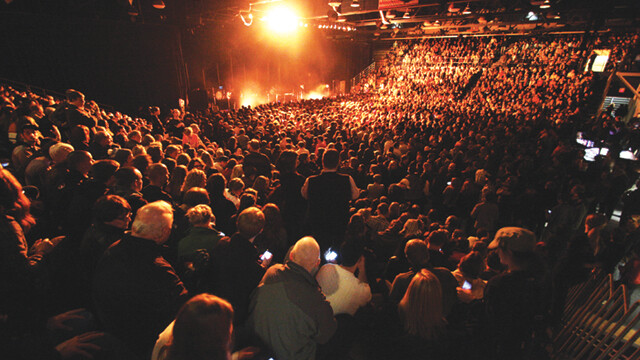 UW-Eau CLaire's 3,500-seat Zorn Arena, shown here during a Bon Iver concert in 2011.