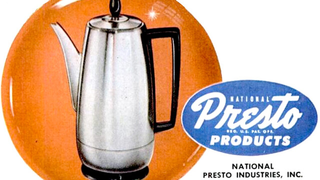 Presto’s automatic coffee maker was shown in this  Life Magazine ad from 1953