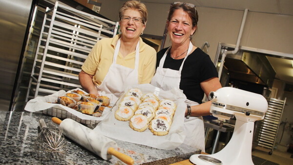 FRIENDLY FOOD. Pat French and Kris Schnack want their restaurant/catering business to help the community flourish.
