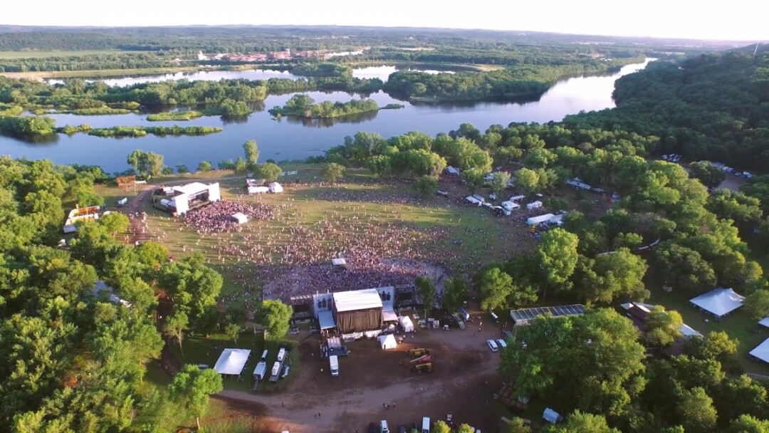 WHAT IS THIS, A FESTIVAL FOR ANTS? This breathtaking aerial shot of the festival grounds during the inaugural  Eaux Claires Music & Arts Festival is part of a new retrospective video.