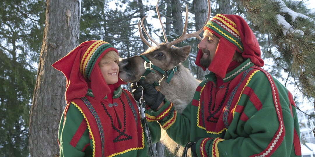 Sven Fritz, his father, Jeff, and a reindeer