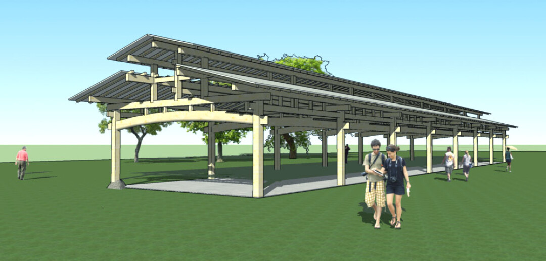 Conceptual design of the completed pavilion.