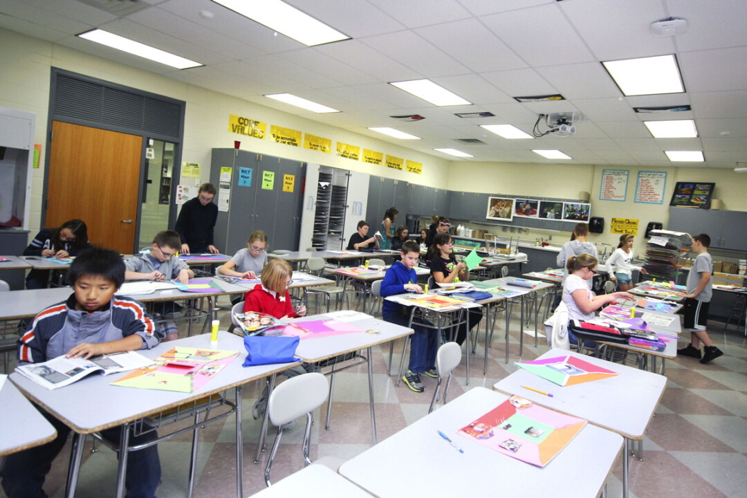 PUTTING THE ‘FUN’ IN ‘FUNDING.’ Students in an art class at Northstar Middle School. A Nov. 8 referendum would boost the Eau Claire school district’s budget.