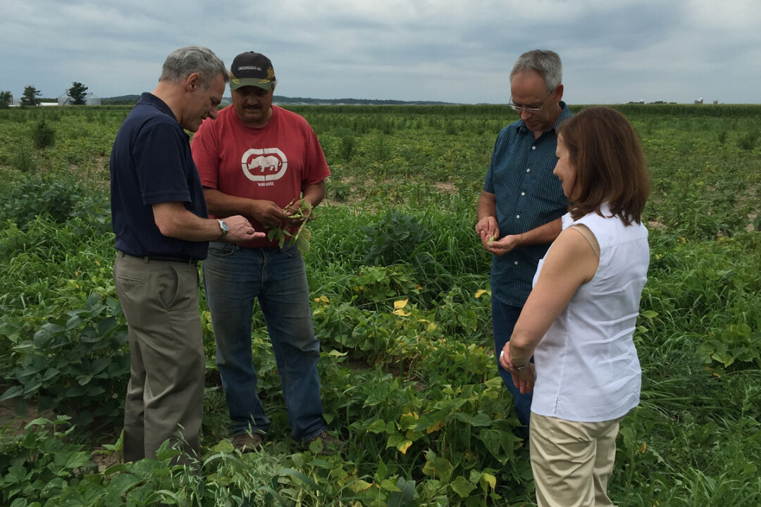 UW-Extension officials and a Chippewa County farmer. 