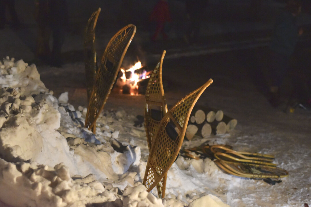 Candlelight snowshoe event on the Red Cedar Trail.