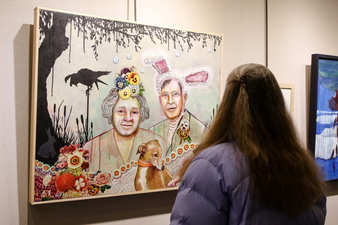 ARTSBEST. Of this year&rsquo;s 150 entries, 50 works by 42 artists were selected for ArtsWest. TOP: Best of Show winner Anders Shafer and his &ldquo;Artie&rdquo; award. BELOW: Gail Schellinger&rsquo;s Honorable Mention-winning painting.