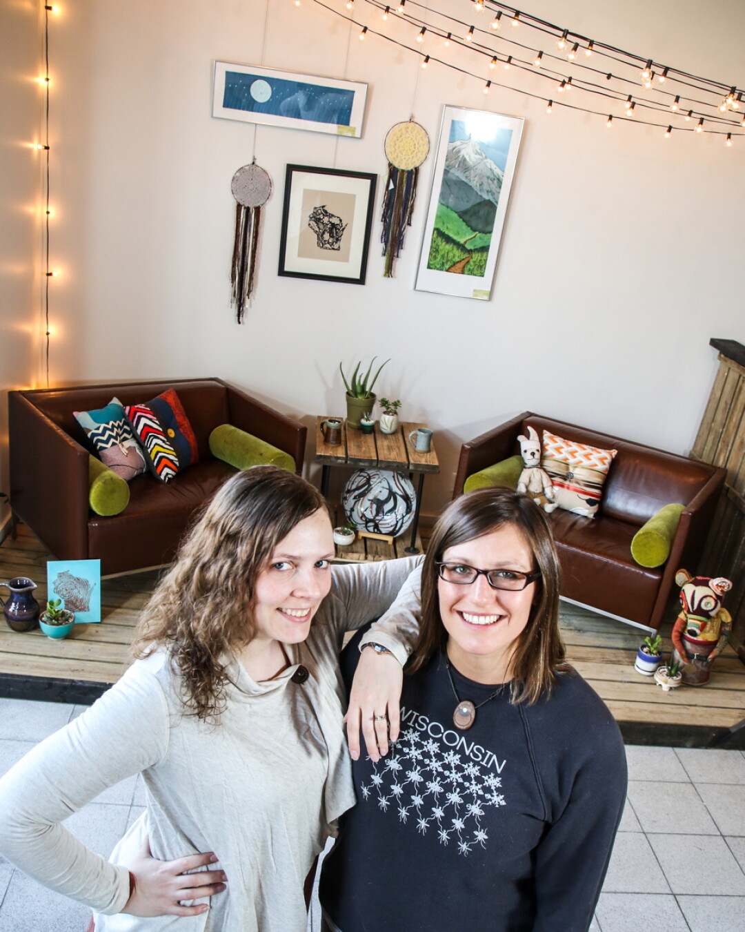 Tangled Up in Hue co-owners Jamie Kayser and Erin Klaus stand in the store’s new space, 505 S. Barstow St.