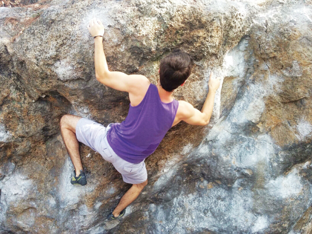 Austin Perkins, a California native, is a climbing diehard and now oversees climbers and teaches indoor climbing lessons at the University of Wisconsin - Eau Claire.